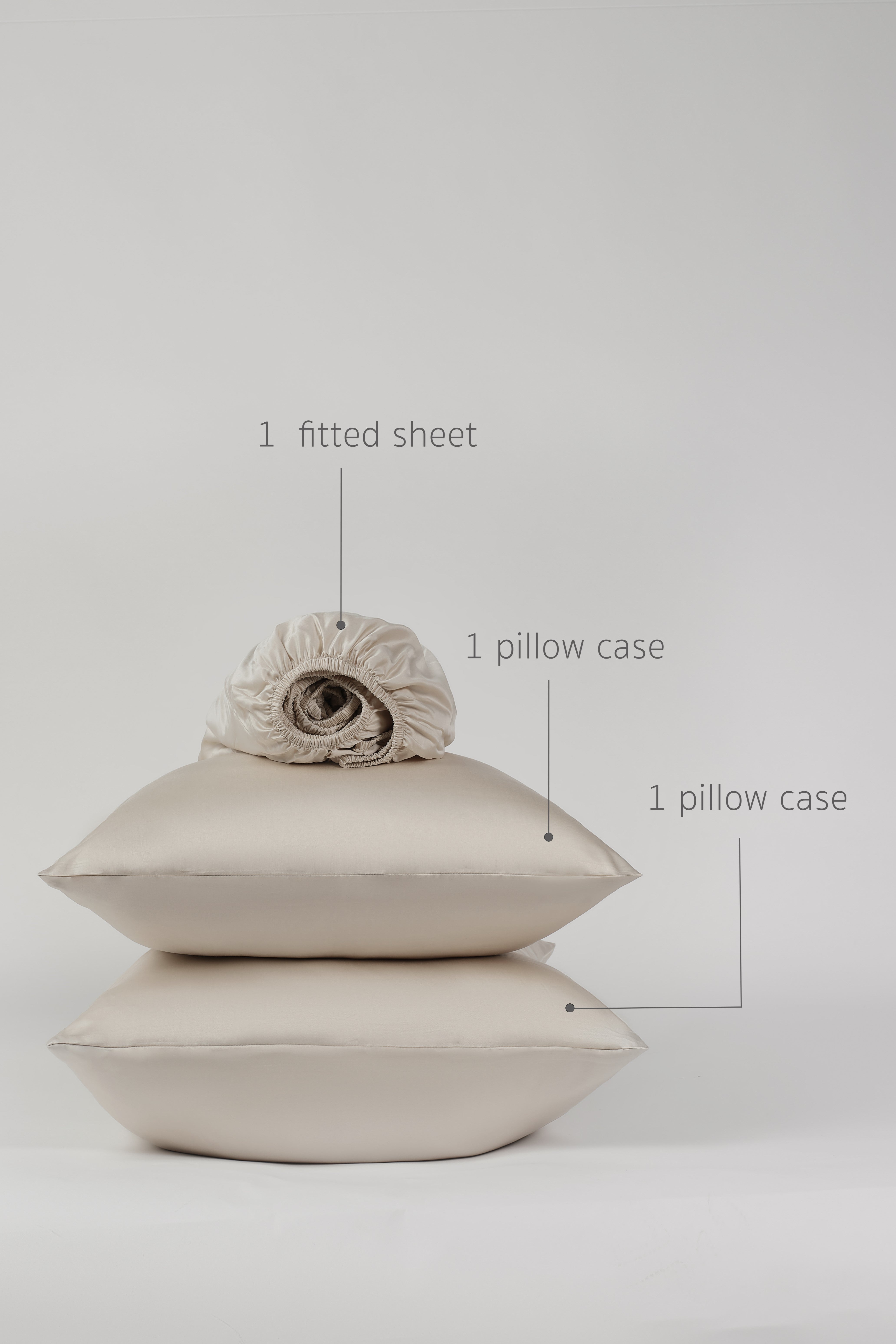 Tencel Cotton Bedding bundle - Silvery Champagne
