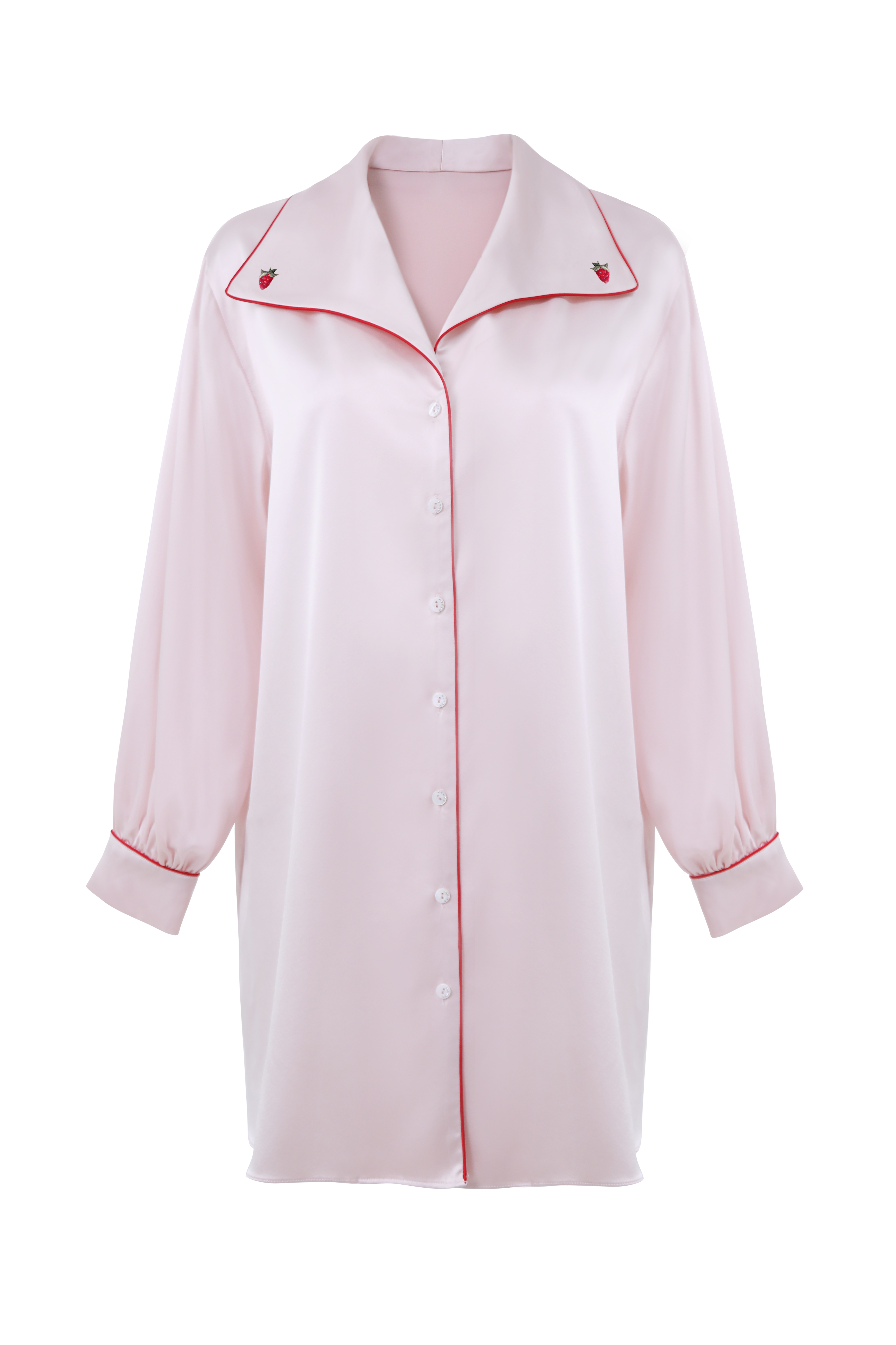 Lume - 22 mm embroidery silk shirt dress