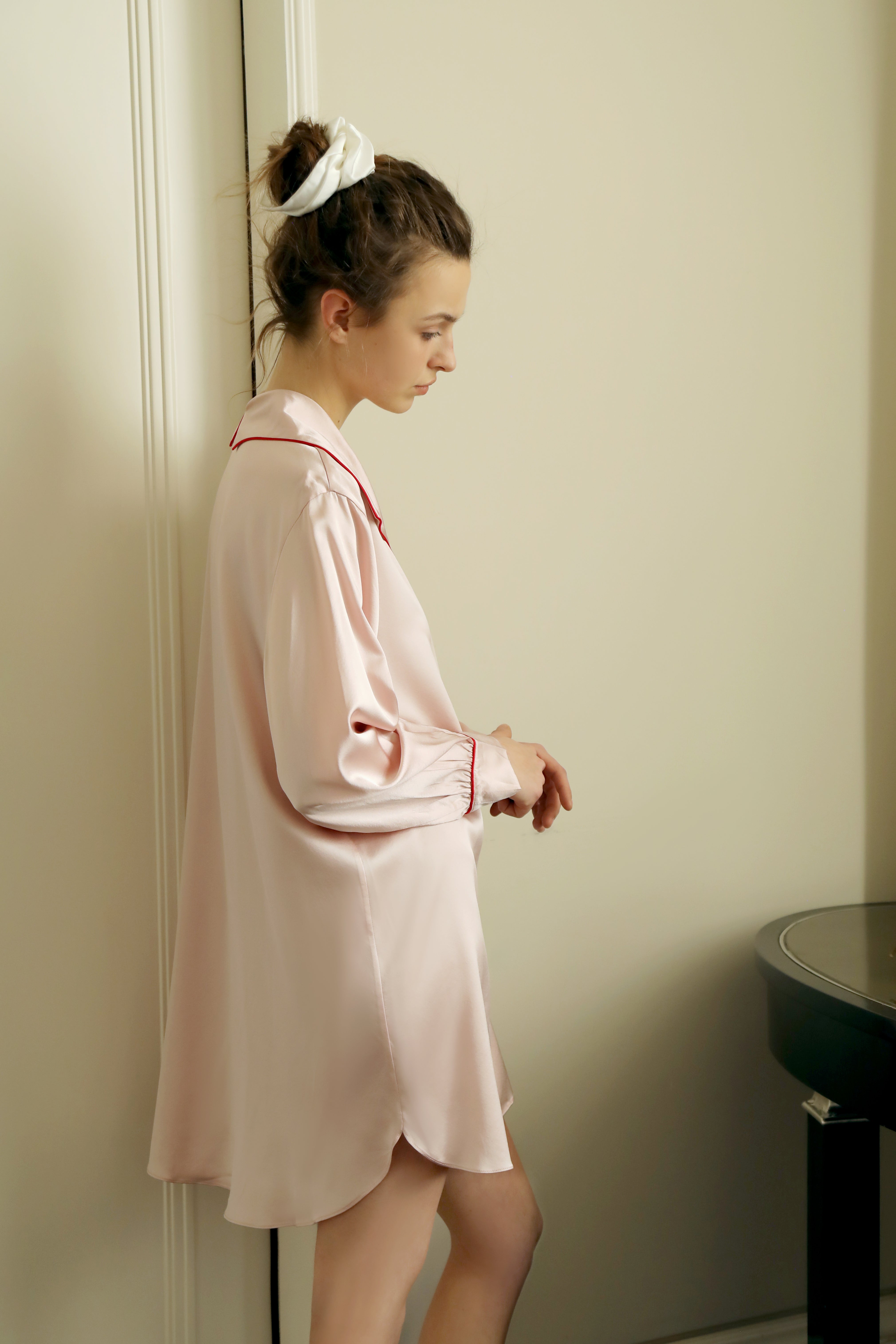 Lume - 22 mm embroidery silk shirt dress