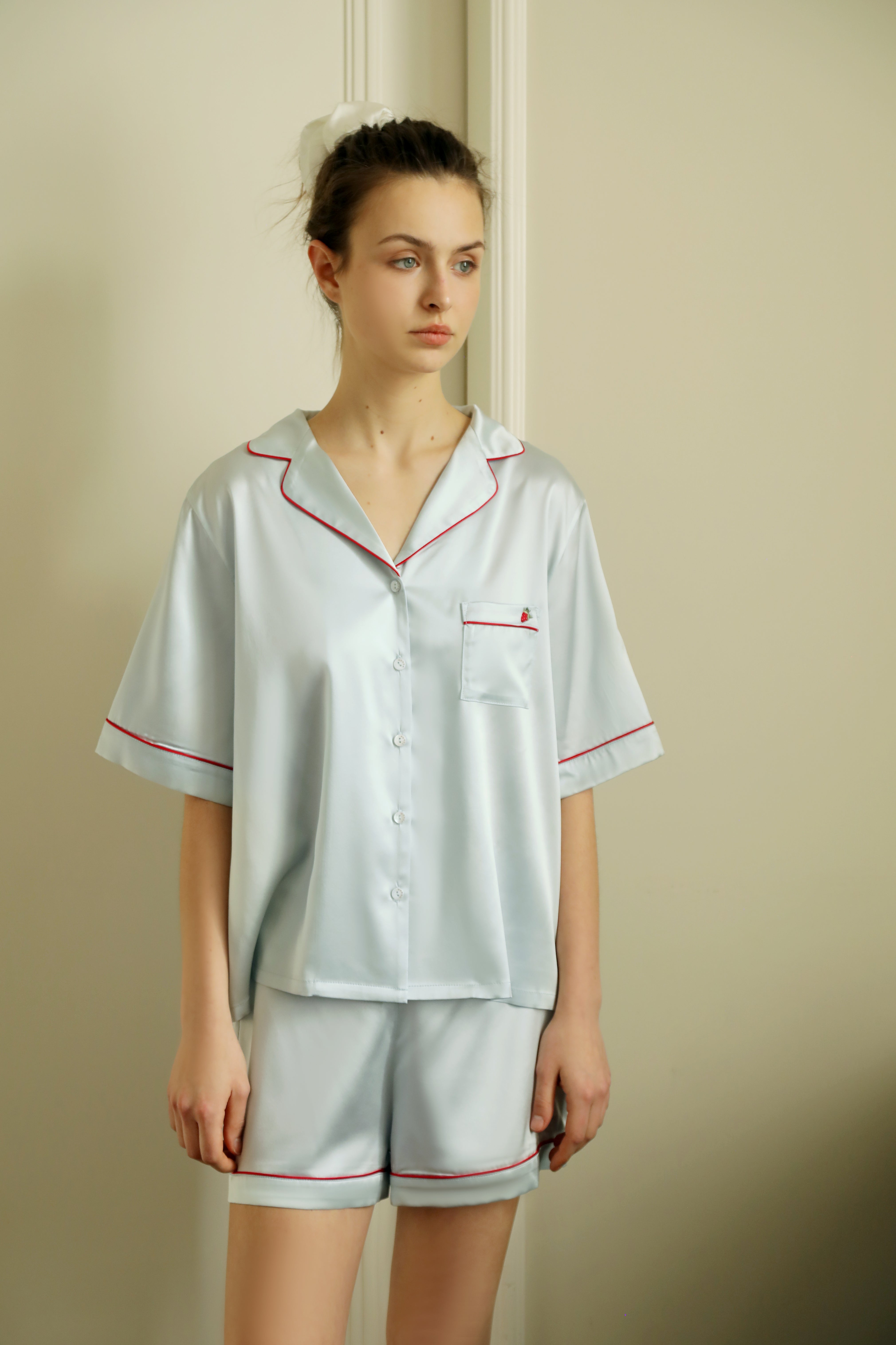 Ember Dawn - 22mm short silk pajamas set