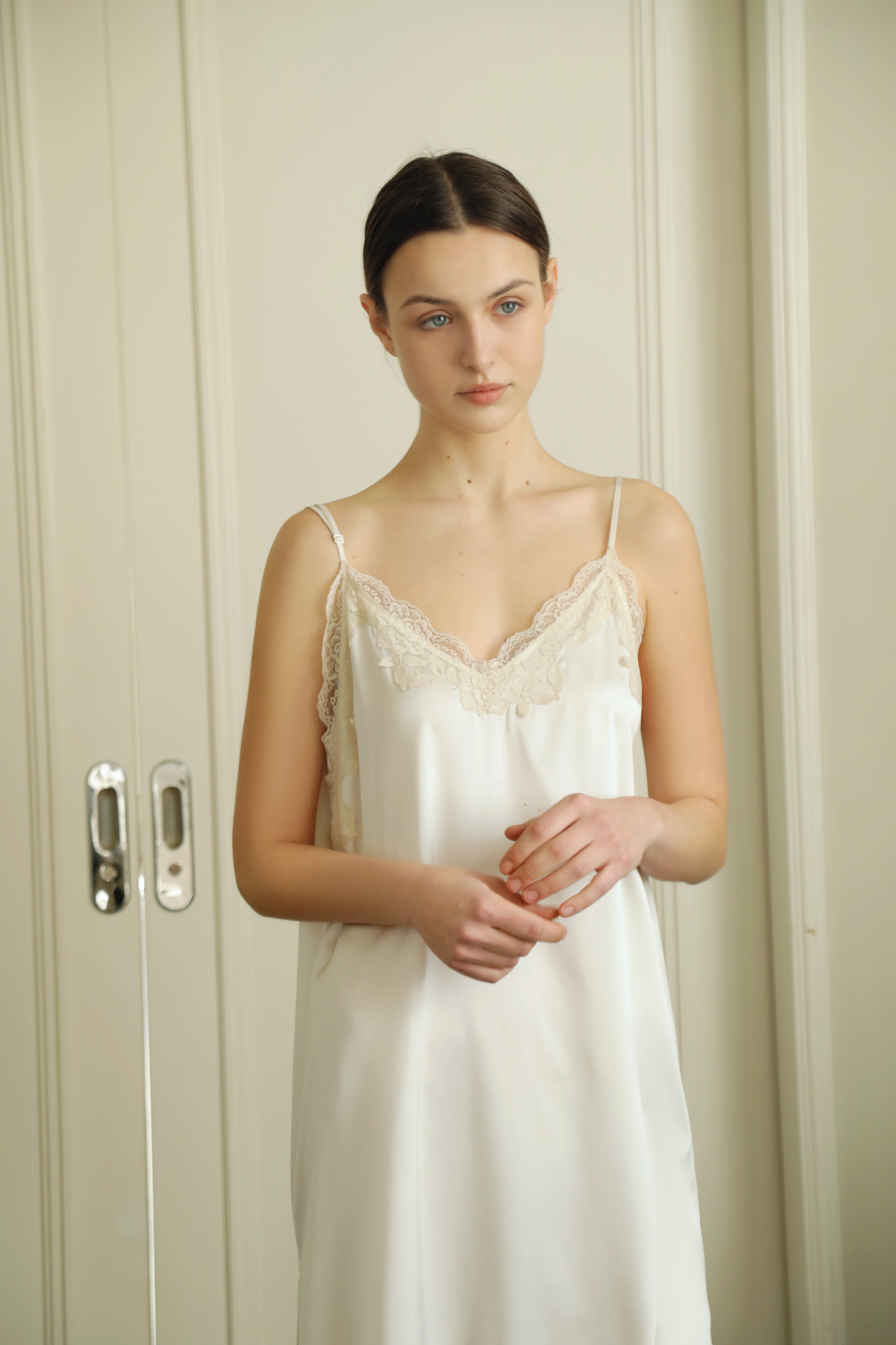 New-moon 22mm mulberry Silk slip dress & Robe set(2 pieces)