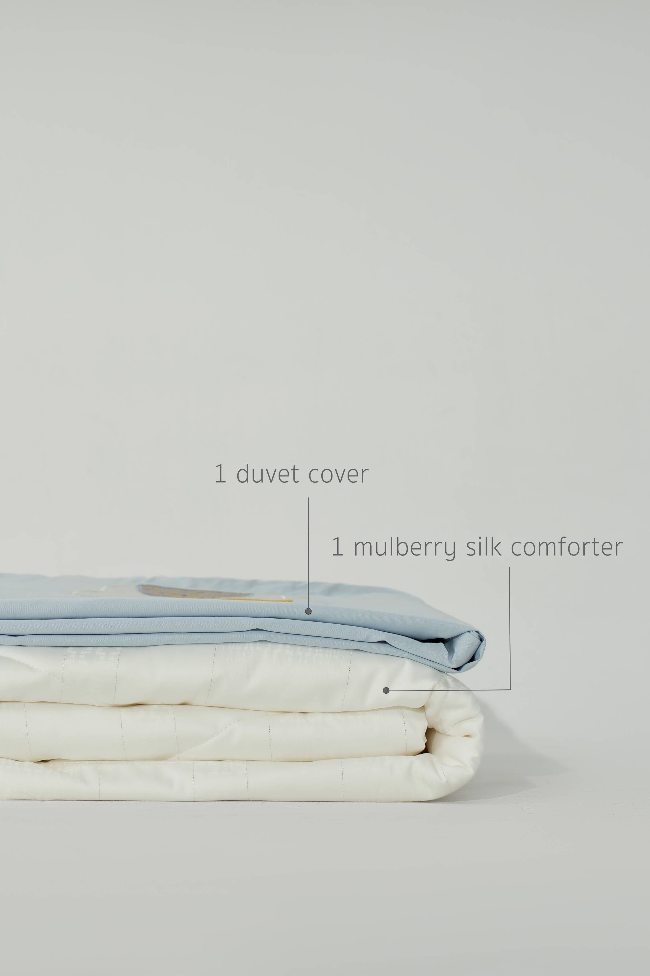 Baby Swan Mulberry Silk Comforter & Duvet Bundle