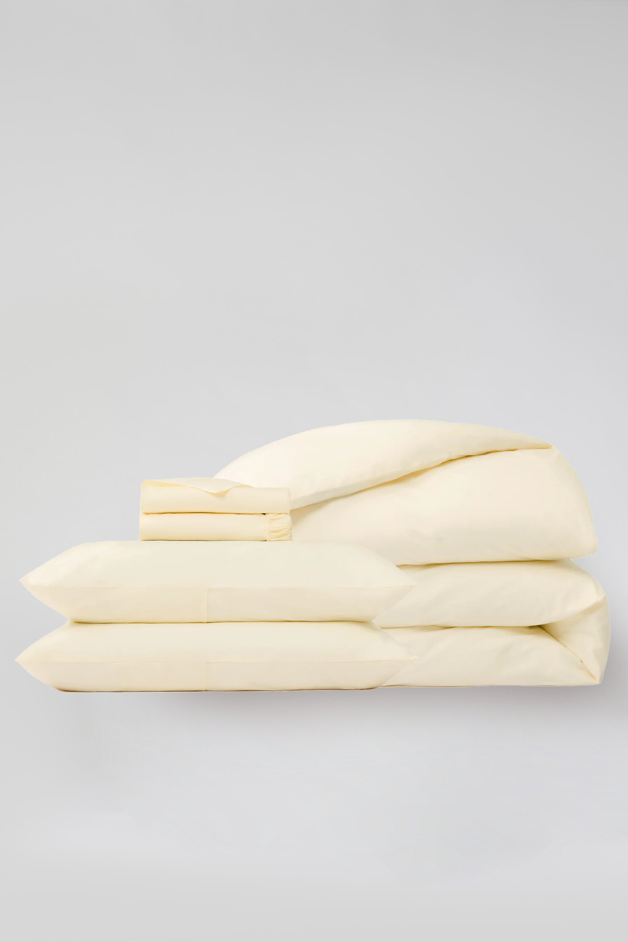 经典棉质床上用品套装 - 乳白色被套 + 乳白色套装 - 5 件套