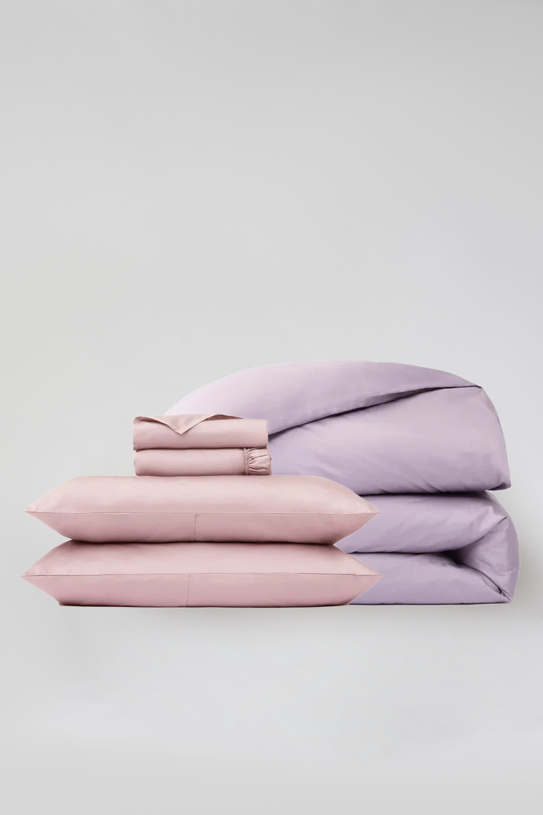 Classic Cotton Bedding Sets - The Lavender Duvet Cover + Pink Flare Sheet Set - 5 piece set