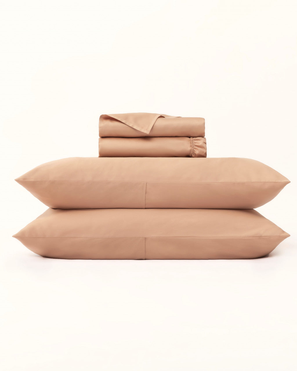 Classic Cotton Bedding Sets - Oak whisper Duvet Cover + Pastel Orange Sheet Set - 7 piece set