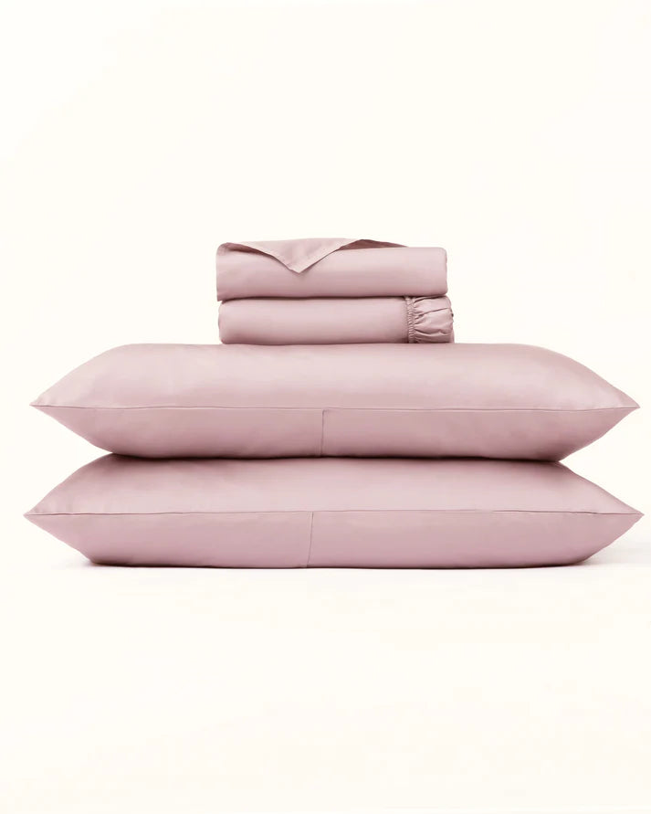 Classic Cotton Bedding Sets - The Lavender Duvet Cover + Pink Flare Sheet Set - 5 piece set