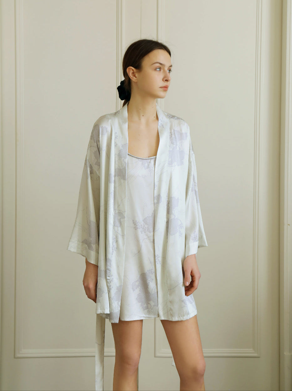 Jade vine silk pajamas set