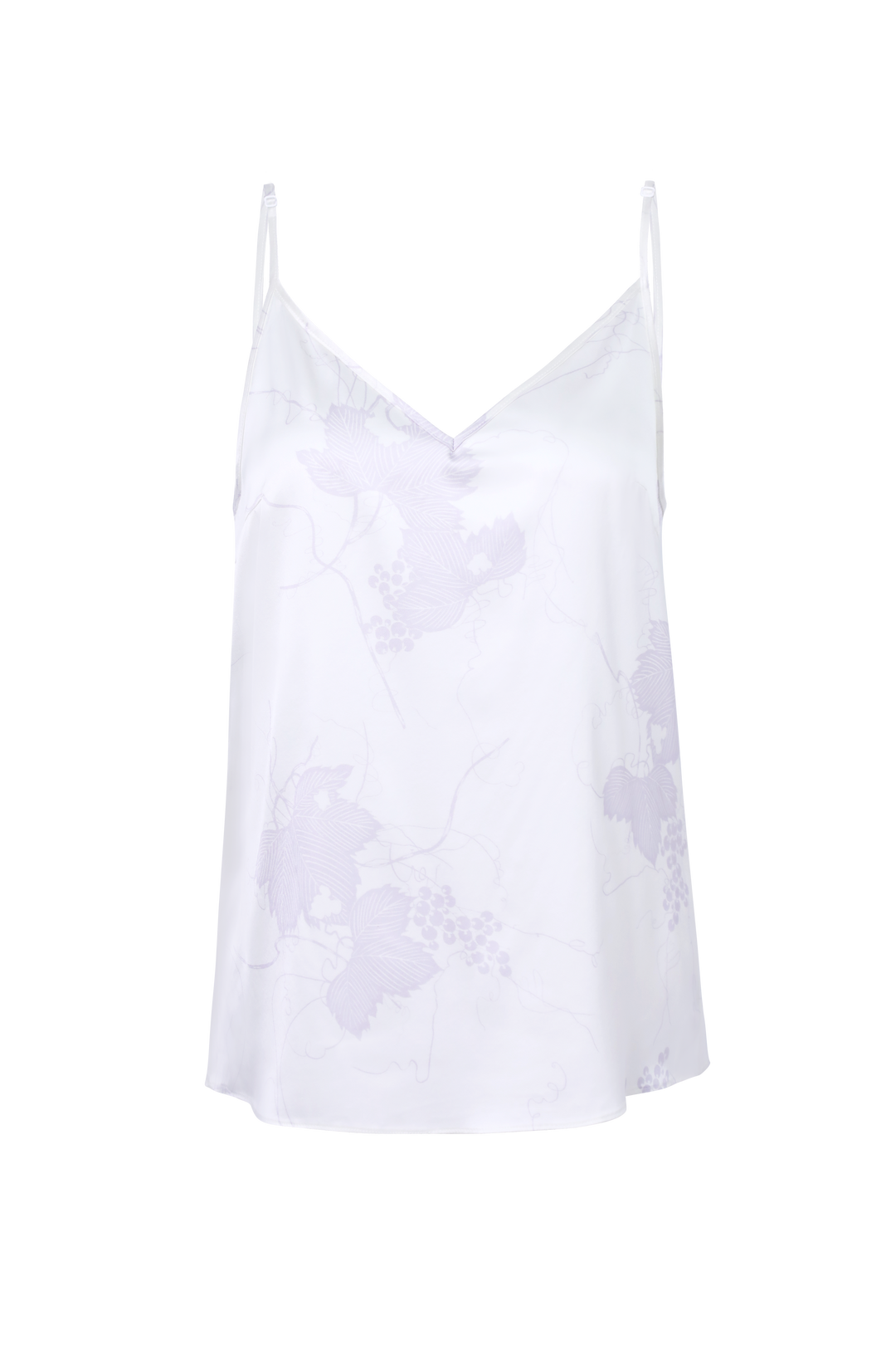 夏セール!THE SHISHIKUI RIBBON CAMI / WHITE Fading Moon - Silk camisole and matching shorts