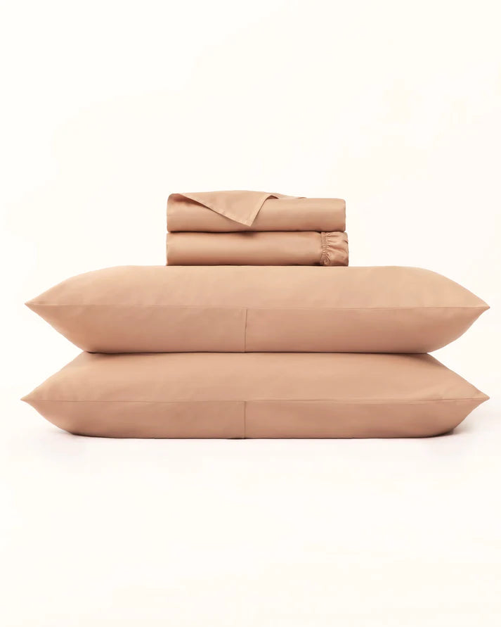 Classic Cotton Bedding Sets - The Vintage Terracotta Duvet Cover + Burnt Orange Sheet Set- 7 piece set