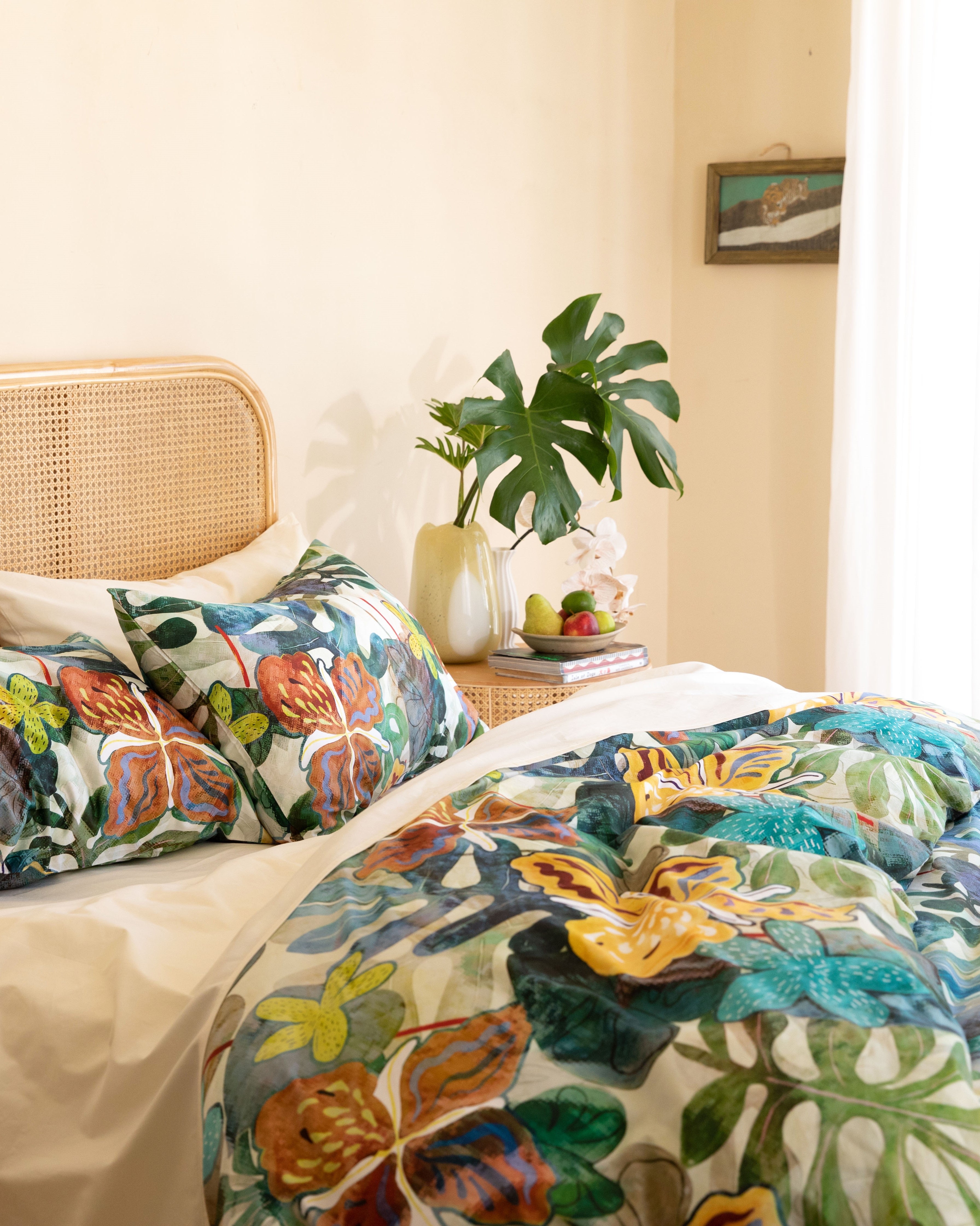 Classic Cotton Duvet Cover Set - Tropical Plants