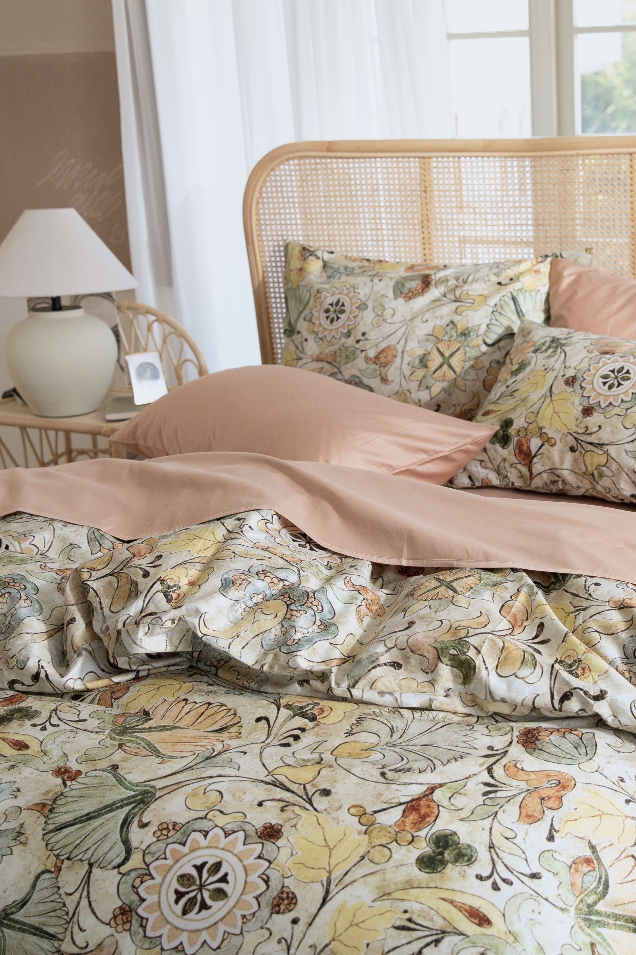 Classic Cotton Bedding Sets - The Vintage Terracotta Duvet Cover + Burnt Orange Sheet Set- 7 piece set