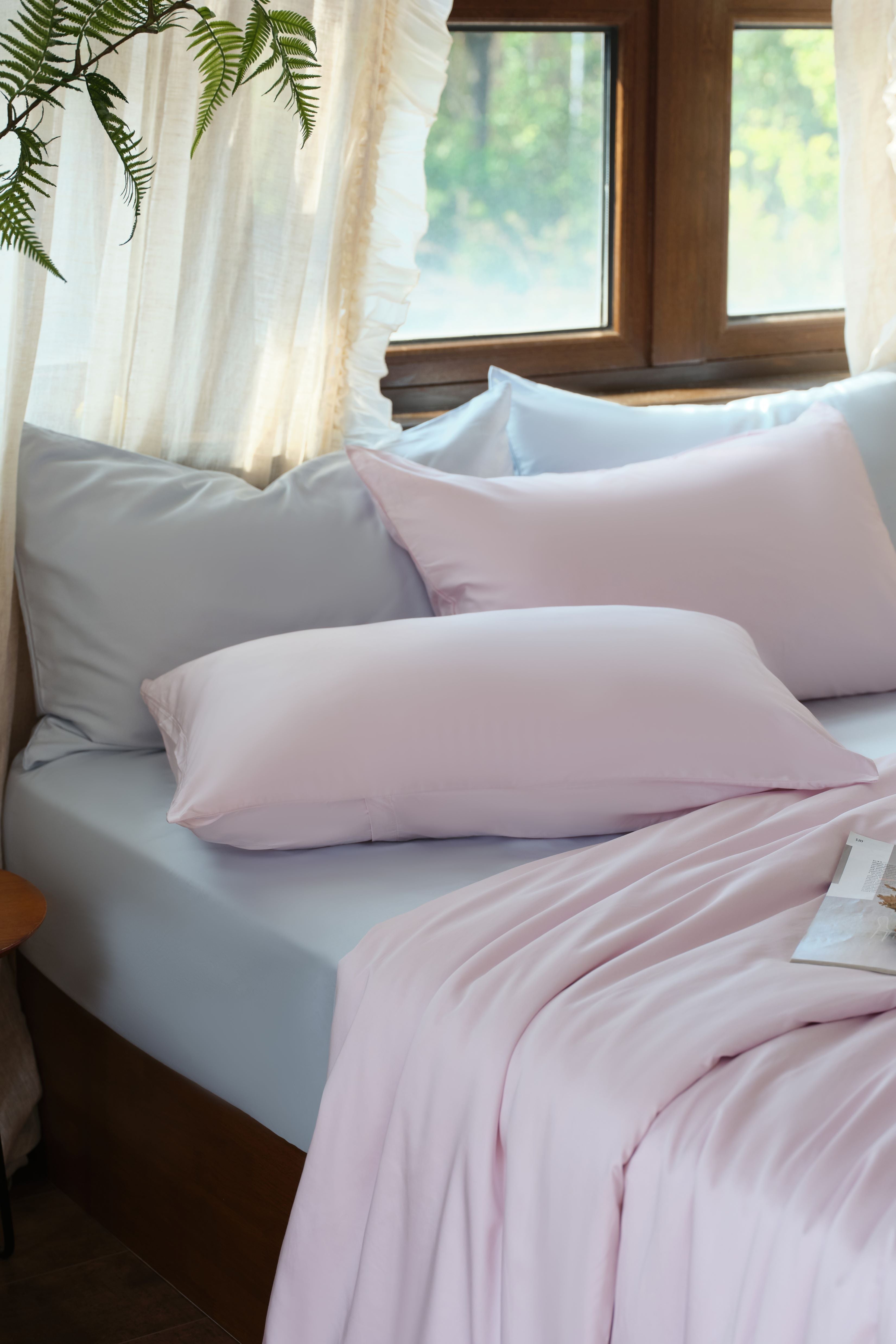 Luxe Tencel-Cotton Duvet Cover Set - Pastel Pink