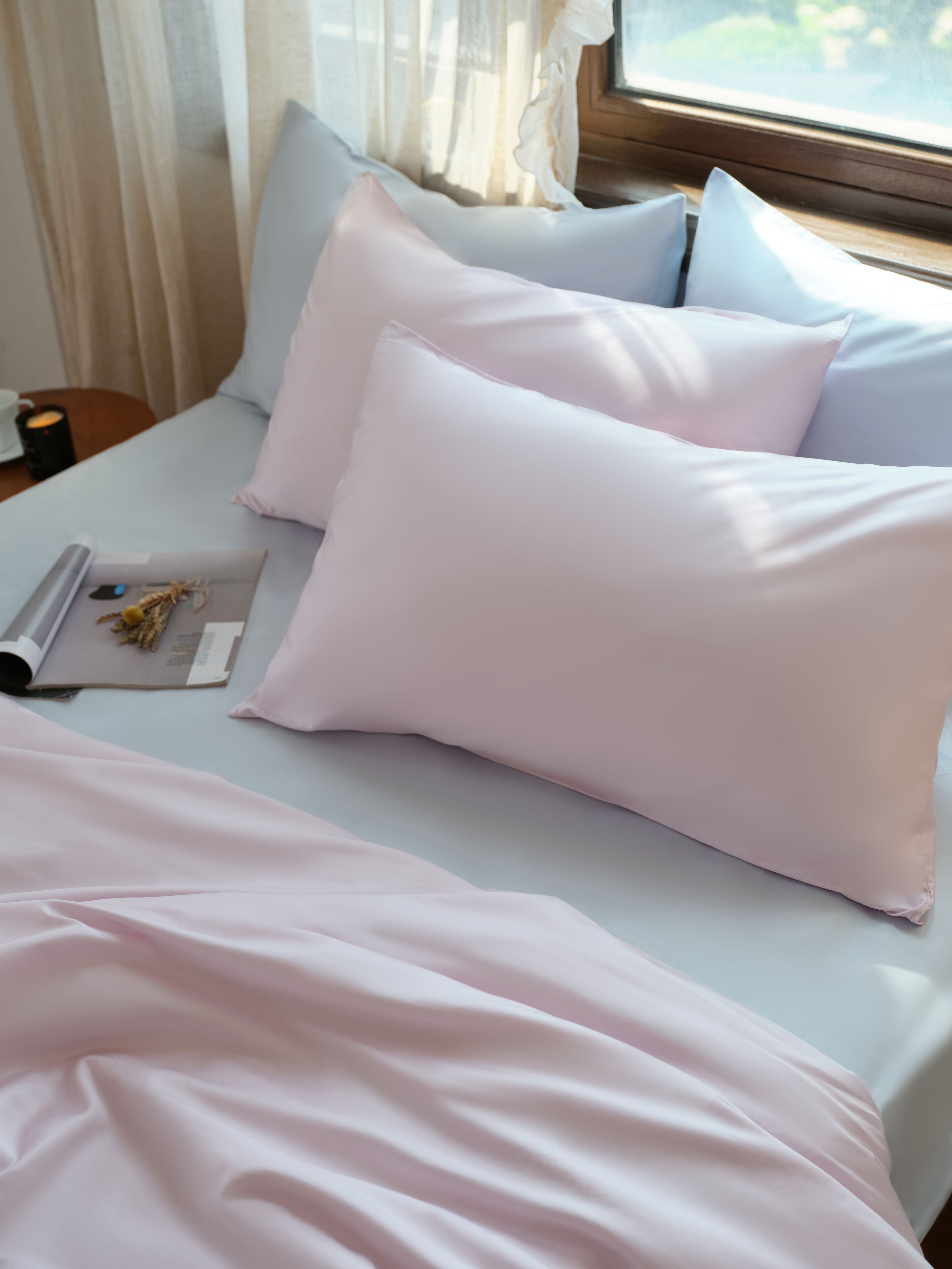 Luxe Tencel-Cotton Duvet Cover Set - Pastel Pink