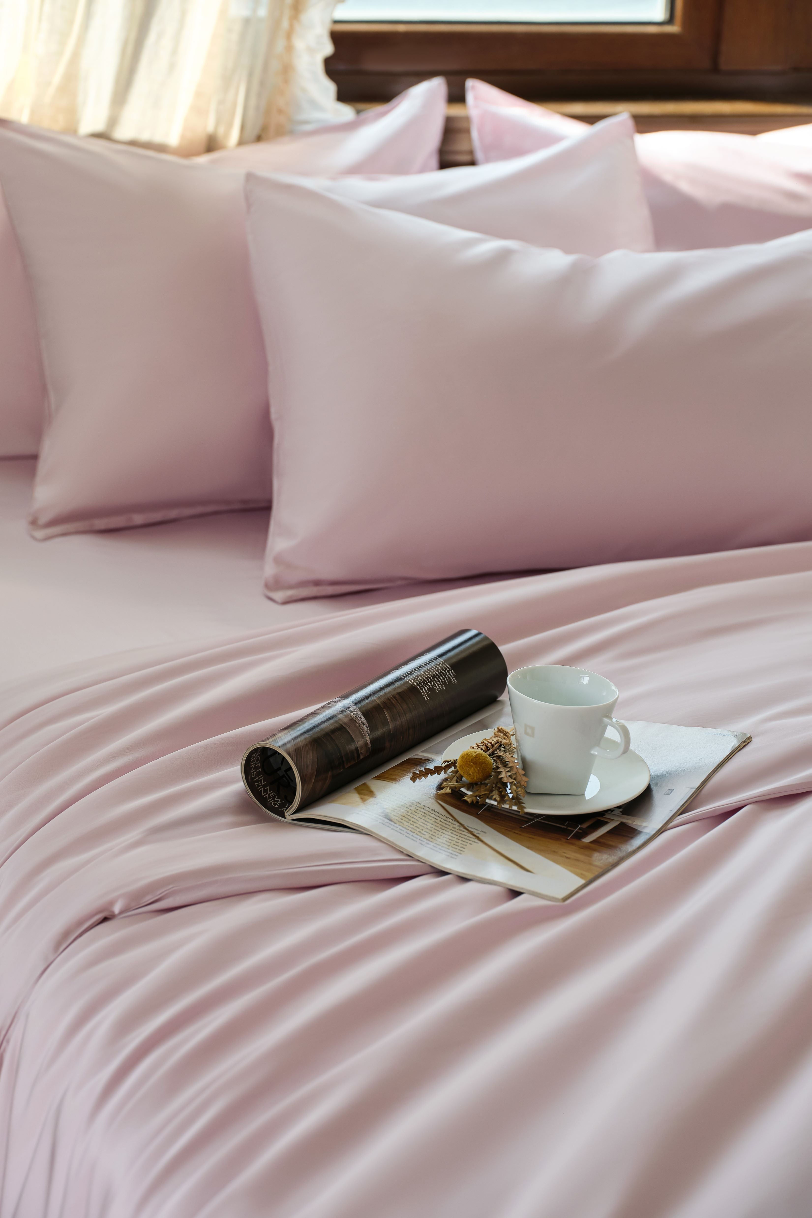 Luxe Tencel-Cotton Duvet Cover Set - Pastel Pink