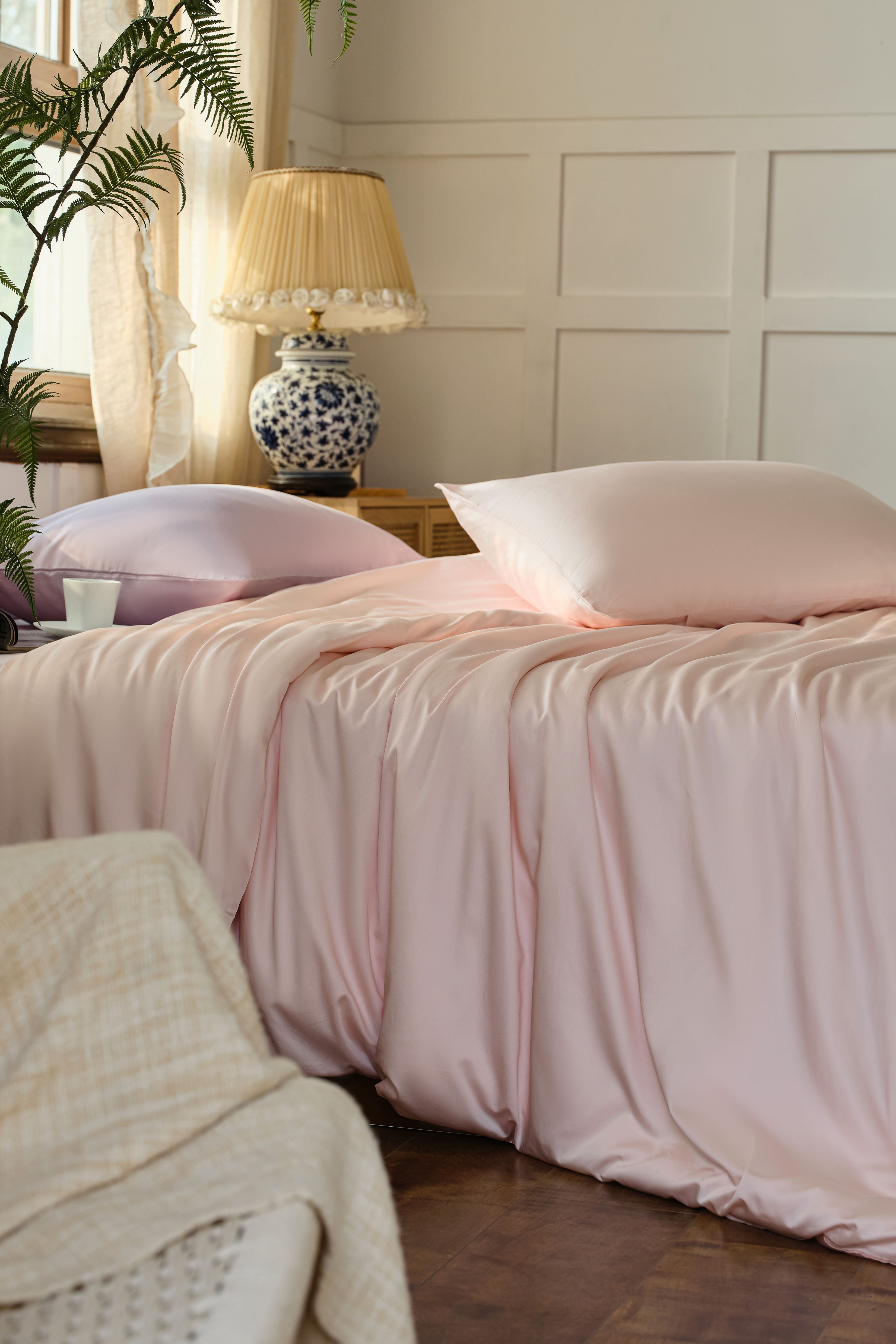 Luxe Tencel-Cotton Duvet Cover Set - Soft Peach