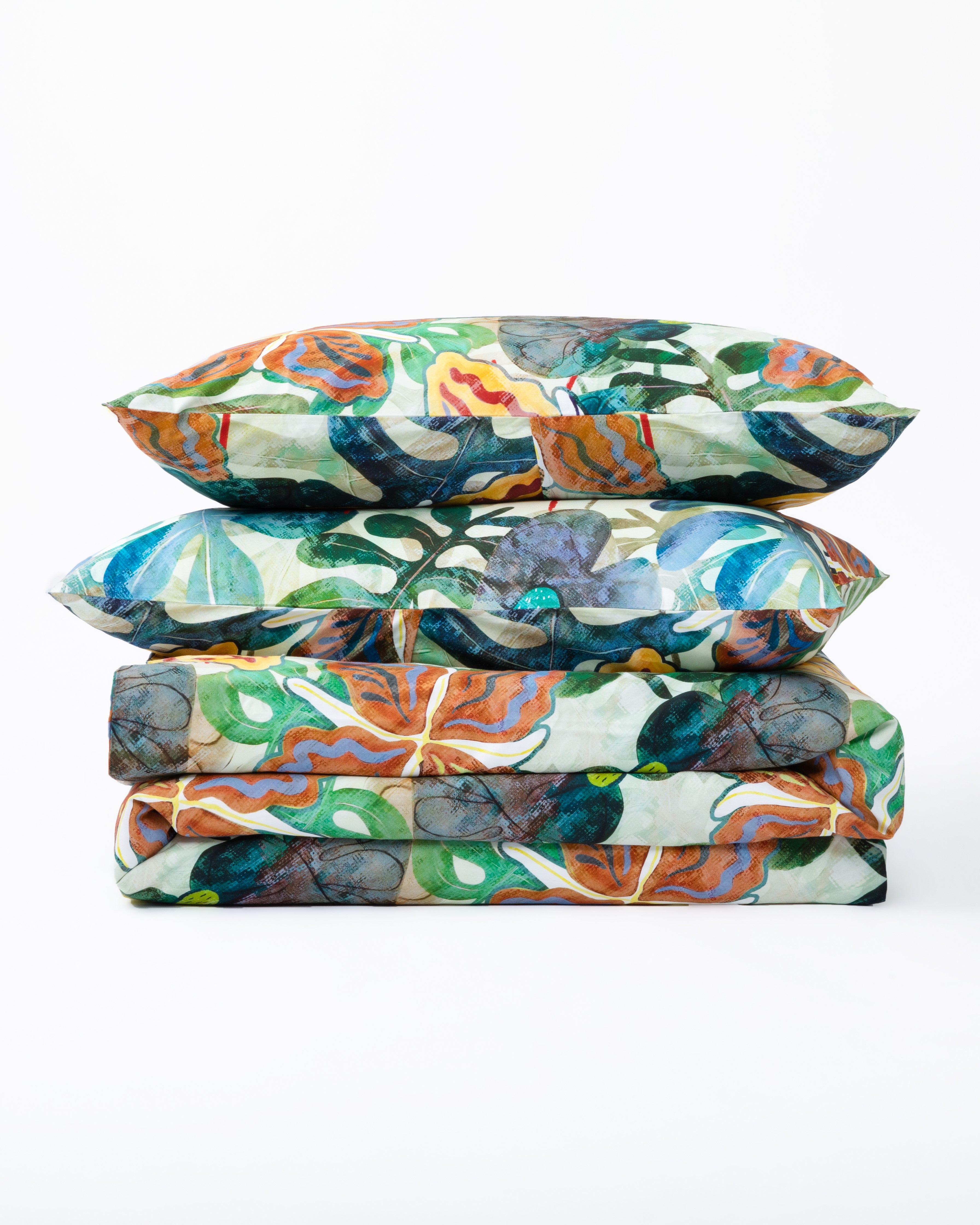 Classic Cotton Duvet Cover Set - Tropical Plants