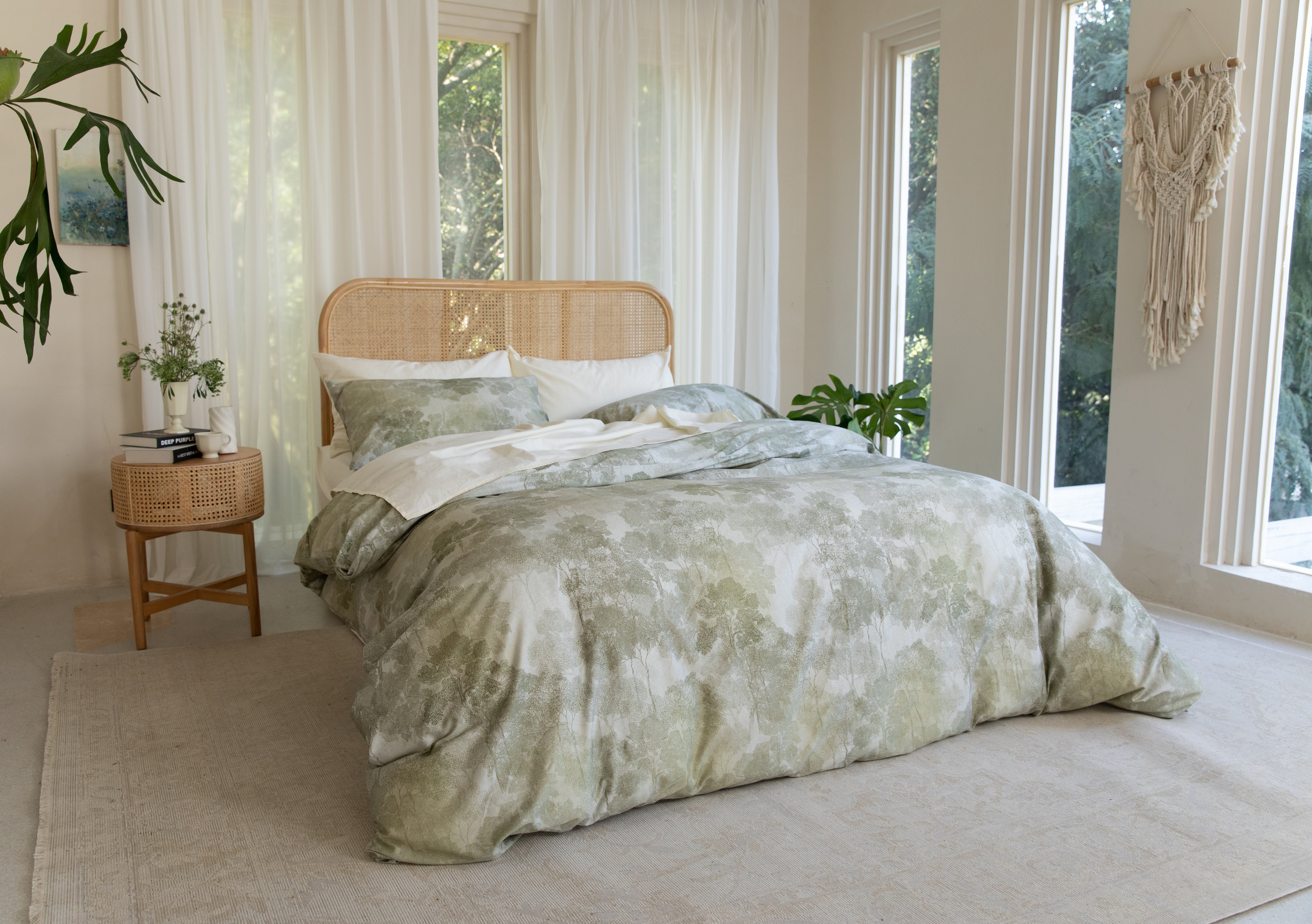 Classic Cotton Duvet Cover Set - Olive Tree