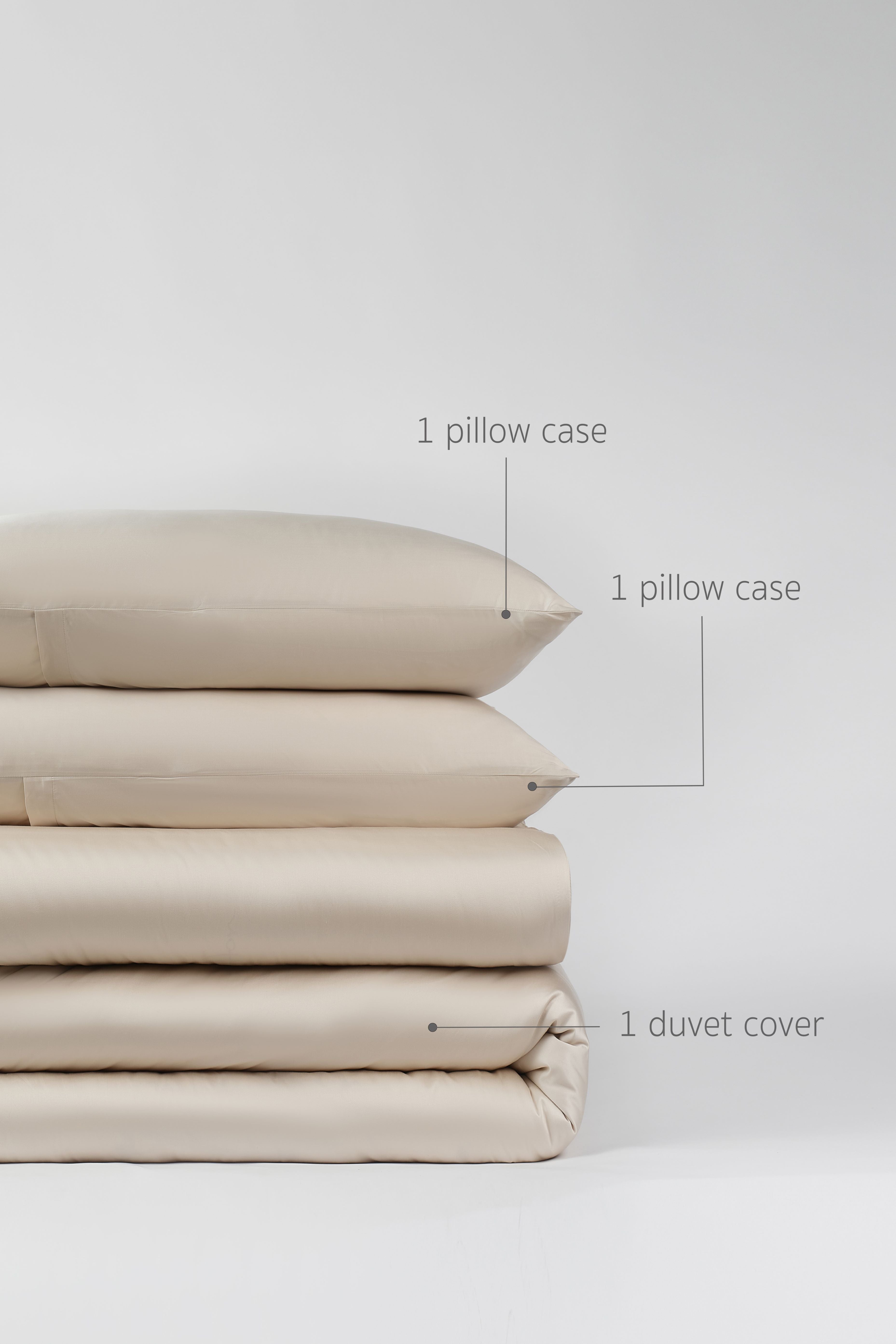 Tencel Cotton Bedding bundle - Silvery Champagne