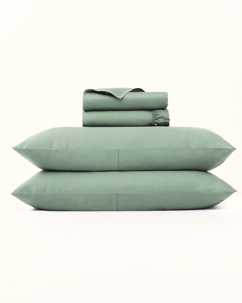 organic sage green cotton bedding sets, 720TC