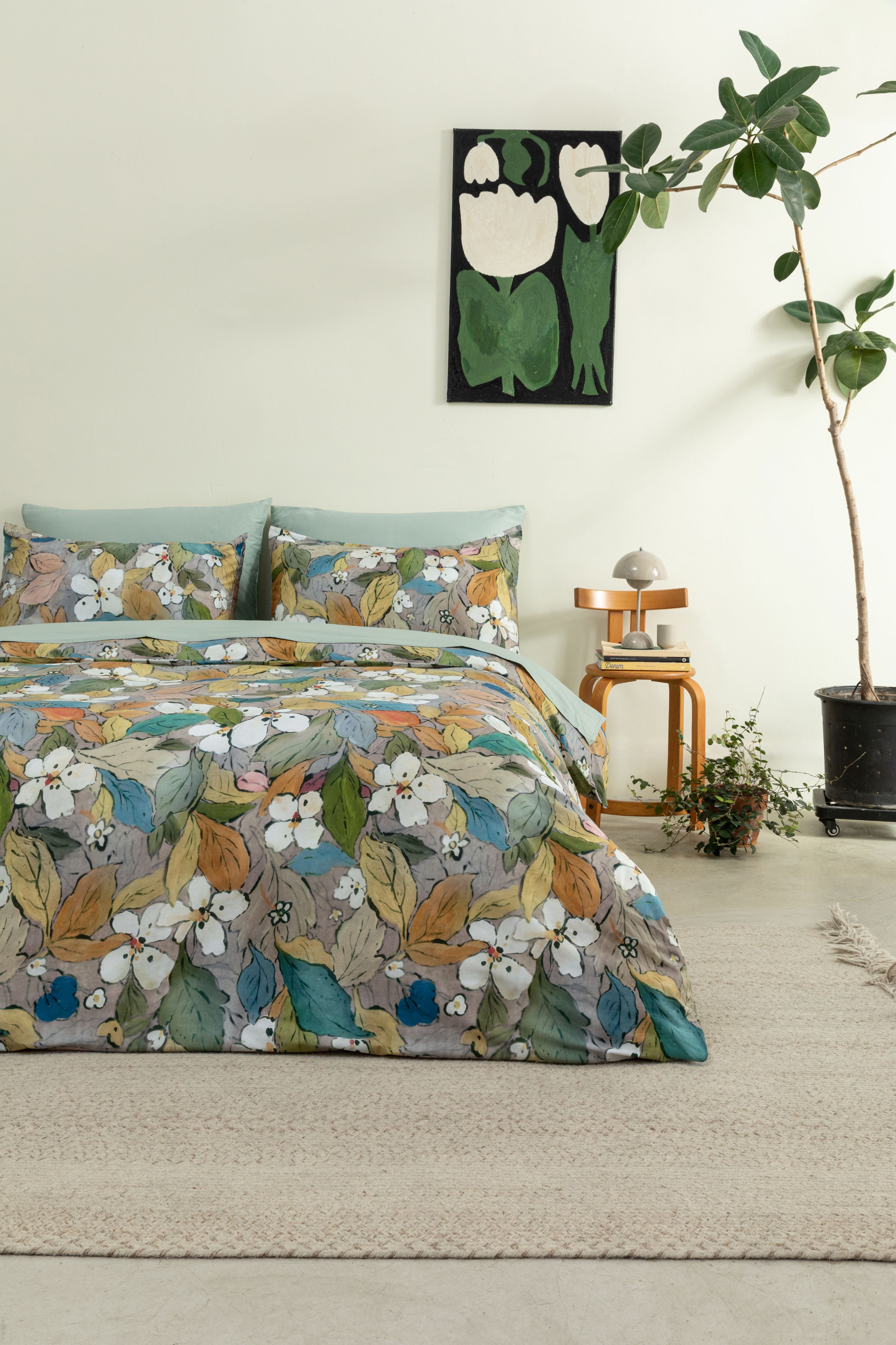 Classic Cotton Duvet Cover Set - Dogwood Serenade