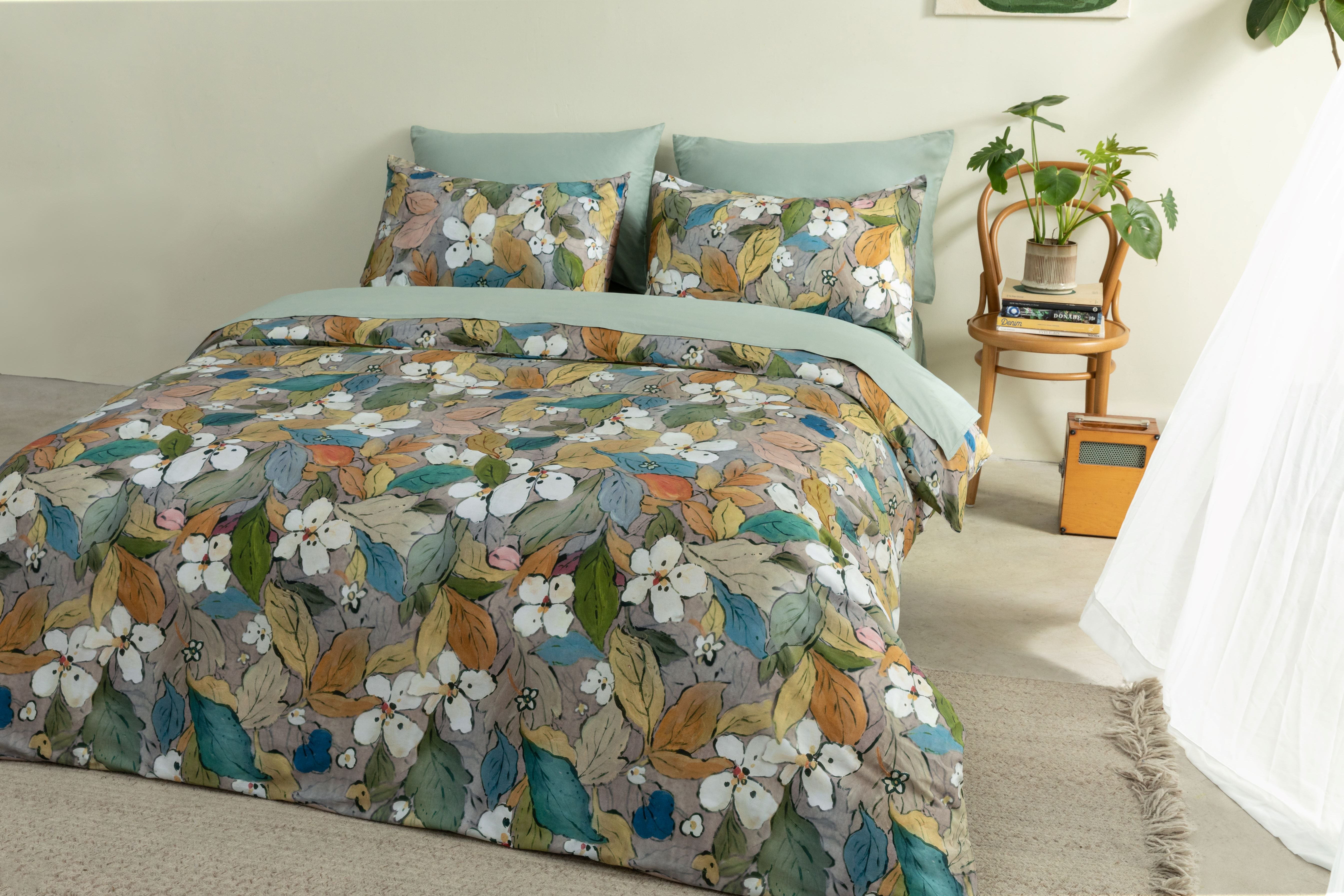 Classic Cotton Duvet Cover Set - Dogwood Serenade