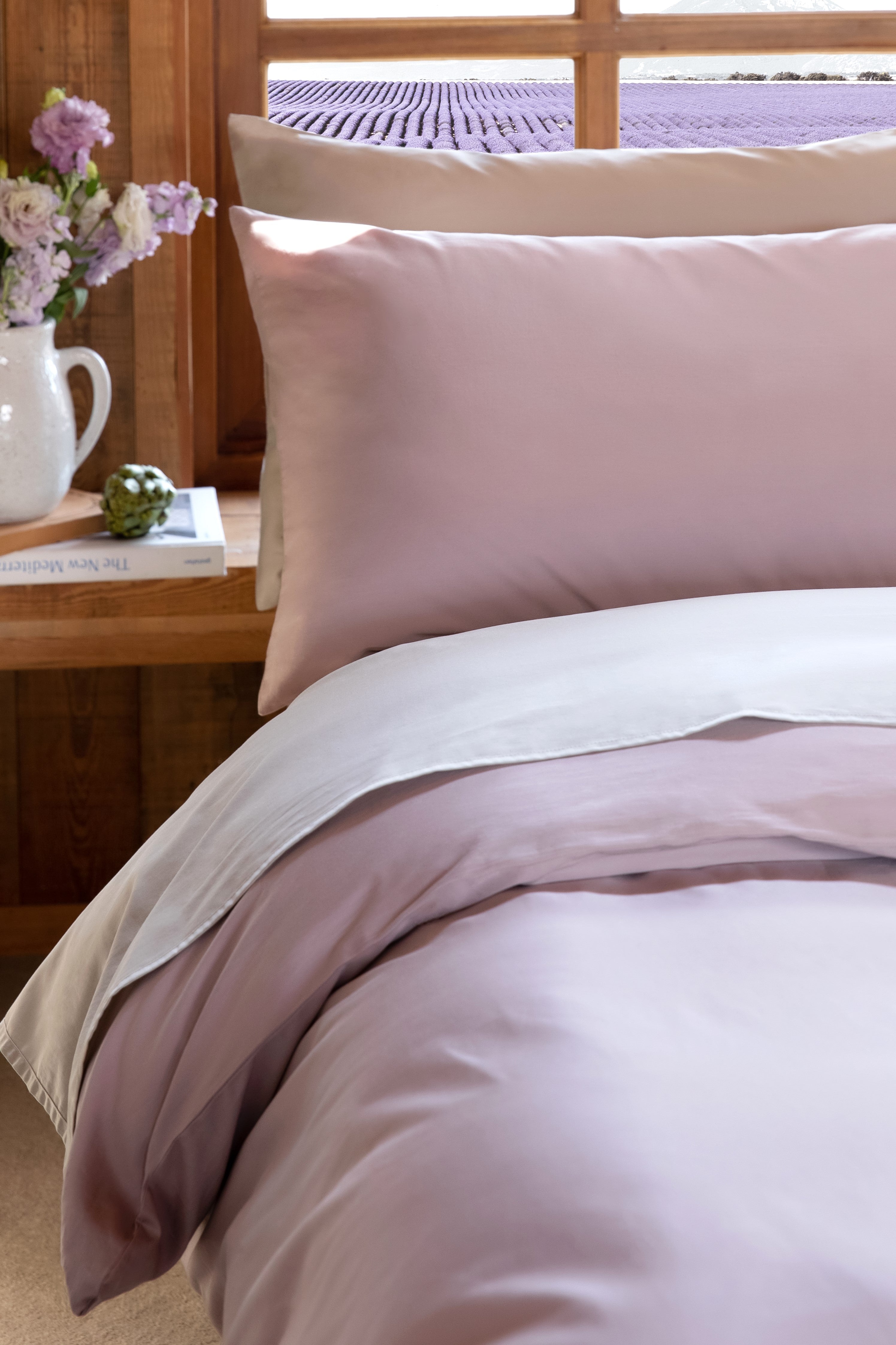 Classic Cotton Bedding Sets - The Pink Flare Duvet Cover + Swirl Sheet Set - 5 piece set